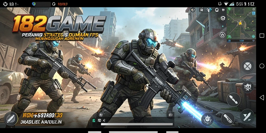 Tampilan gameplay menegangkan di 182GAME dengan aksi FPS yang mendebarkan.