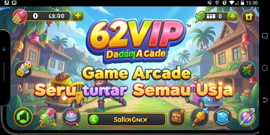 Tampilan gameplay seru dalam game Arcade 62VIP.