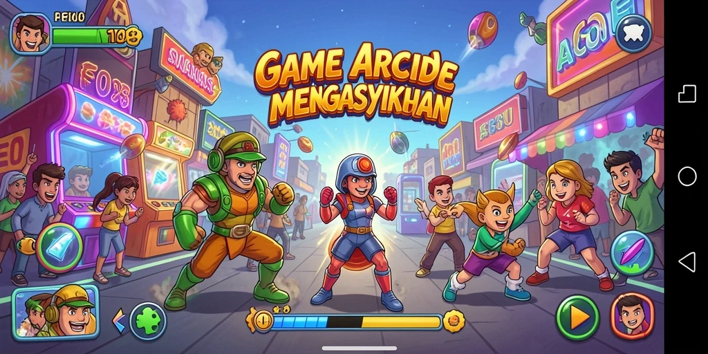 Screenshot utama F08 menampilkan gameplay seru dan menantang dalam permainan arcade.