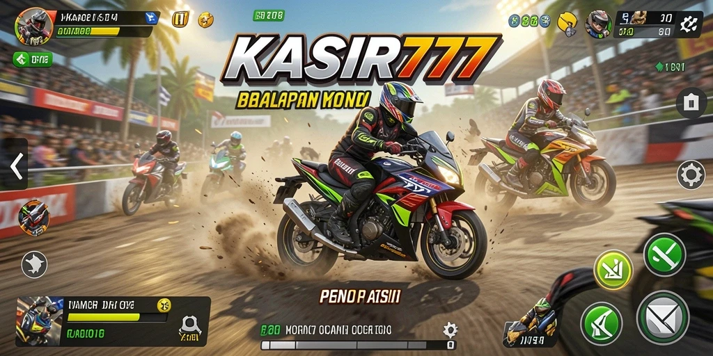 Screenshot gameplay KASIR777 dengan balapan motor yang seru.