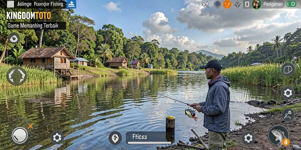 Tampilan gameplay KINGDOMTOTO yang memukau saat memancing di berbagai lokasi.