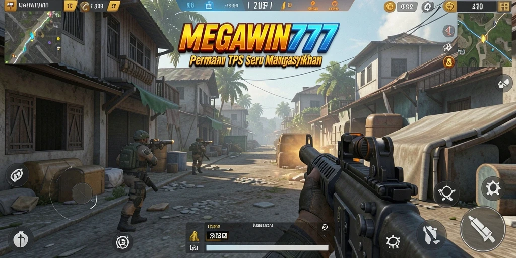 Gambaran utama gameplay intens MEGAWIN777 dengan karakter beraksi.