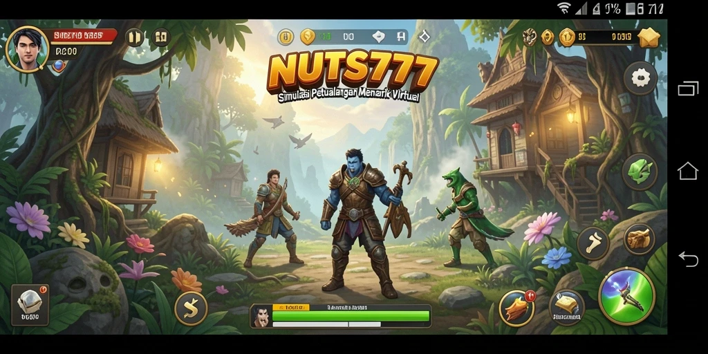 Tampilan gameplay menarik dari NUTS777 yang menunjukkan interaksi dunia virtual.