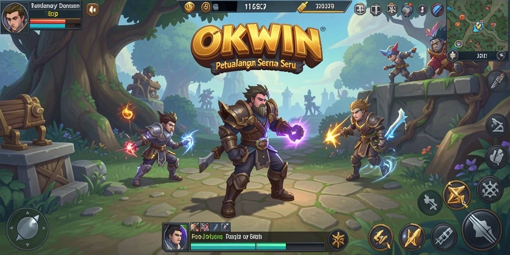 Tampilan gameplay RPG OKWIN yang menakjubkan dan mendetail.