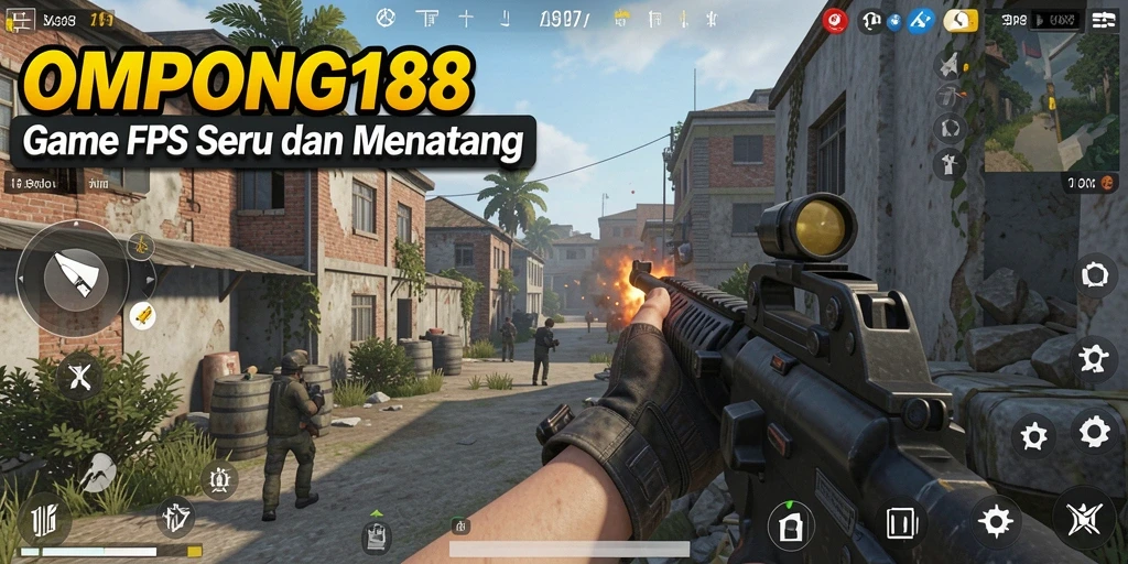 Screenshot OMPONG188 menampilkan aksi pertempuran FPS yang seru.