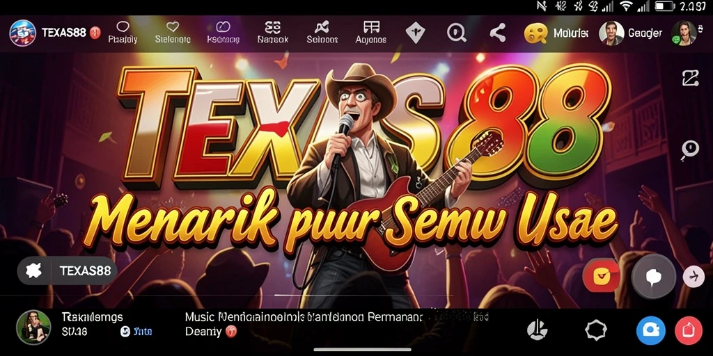 Tampilan gameplay <strong>TEXAS88</strong> yang seru dan interaktif dengan berbagai pilihan musik.