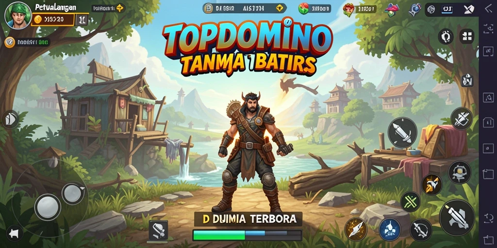 Screenshot gameplay TOPDOMINO menampilkan eksplorasi dunia terbuka yang menakjubkan.