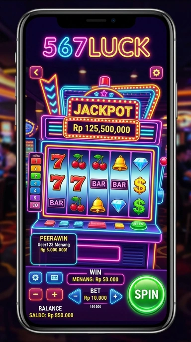 Screenshot aplikasi 567luck saat browsing kategori populer.